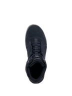 Scarpe da moto Alpinestars Chrome, Nero, vista dall'alto, con costruzione in camoscio diviso, chiusura stringata con cinturino superiore elastico, silhouette urbana casual progettata per la protezione in moto