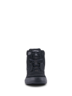 Alpinestars Chrome Air Shoe, scarpa da moto urbana, nero, vista frontale con tomaia in pelle scamosciata e mesh, chiusura con lacci elastici e design casual da sneaker high-top