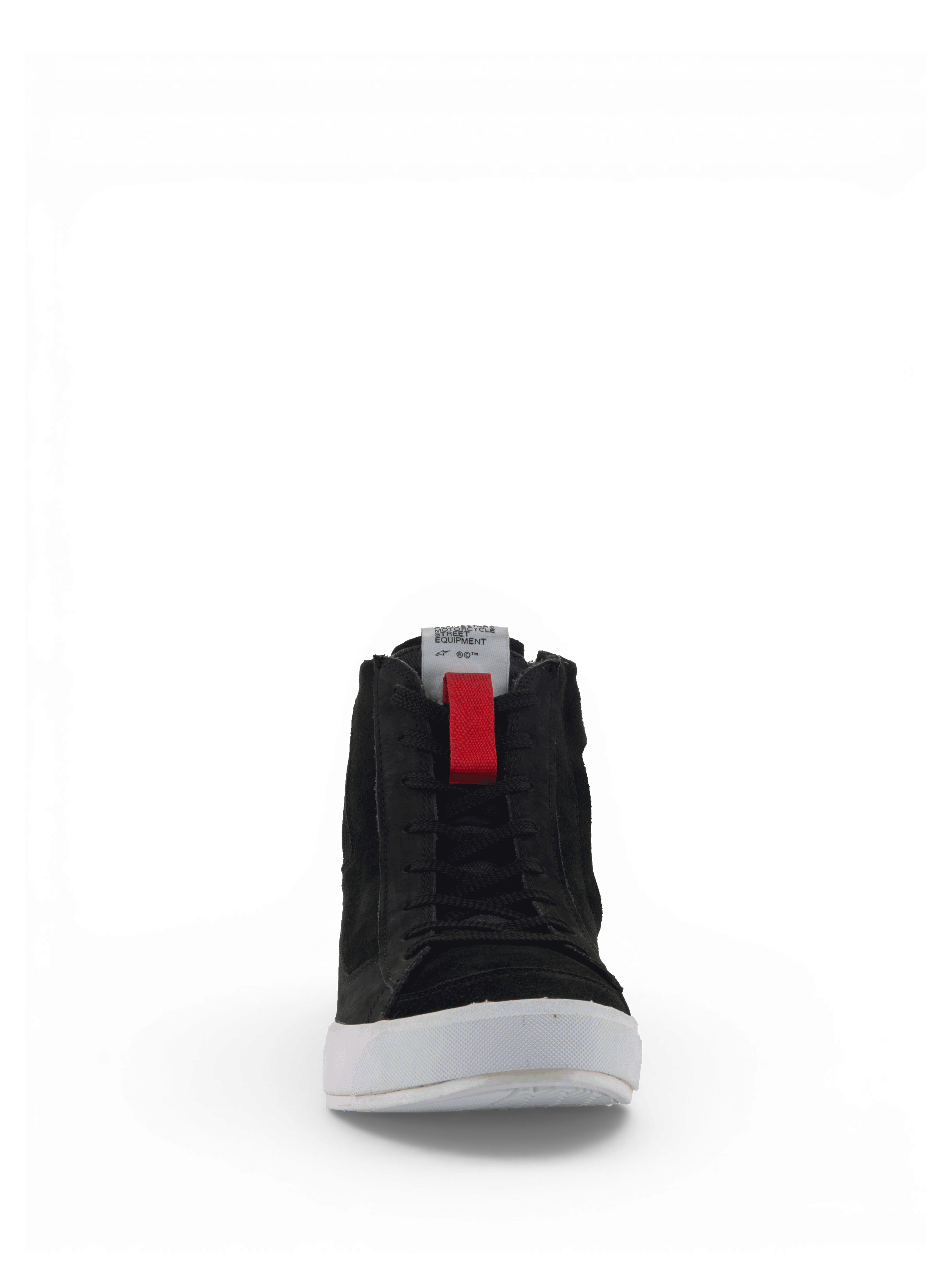Alpinestars scarpe Stated, scarpe da moto urban da uomo, nere con suola vulcanizzata bianca e linguetta rossa
