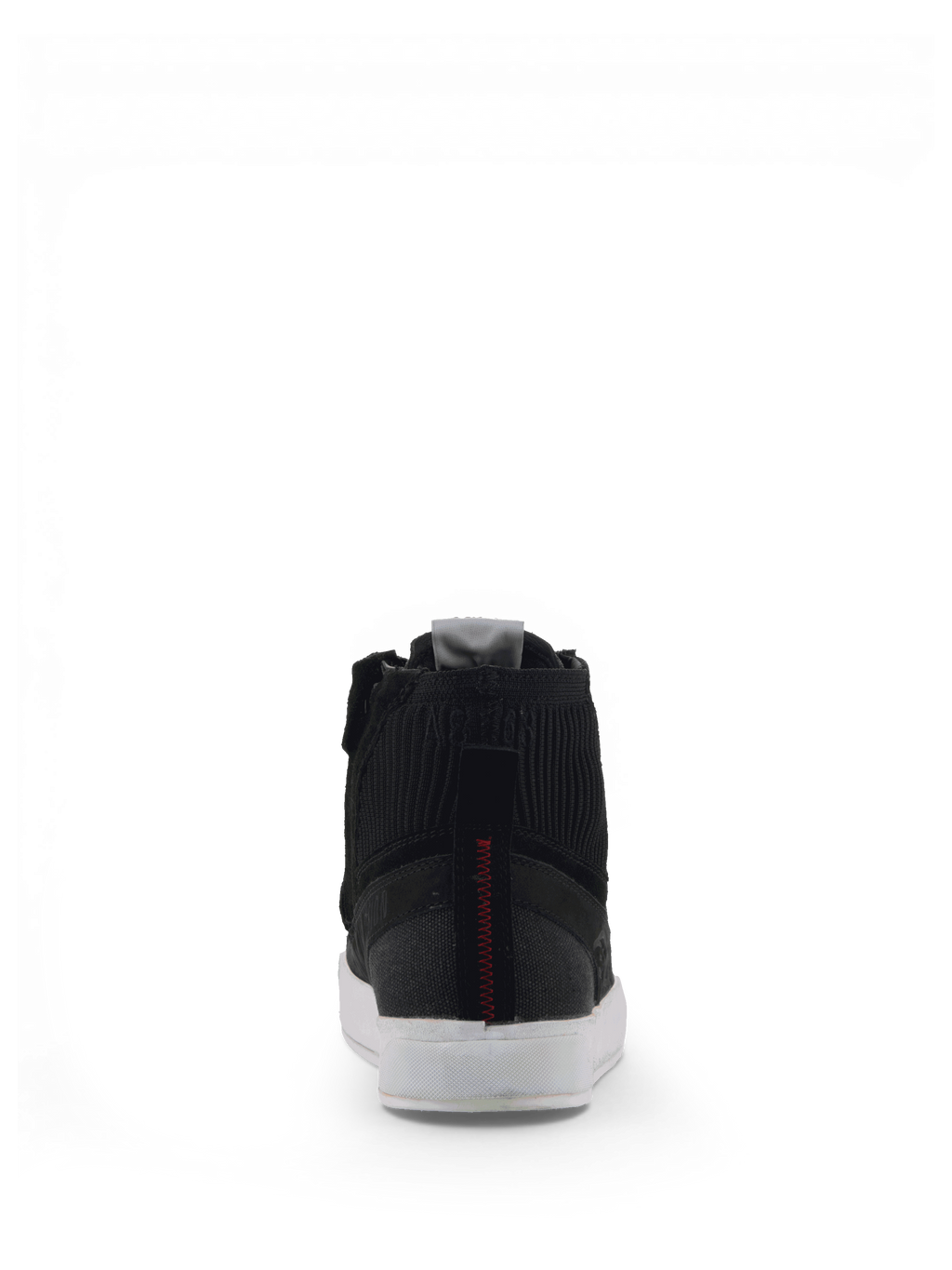 Alpinestars Scarpe Stated, scarpe da moto urban da uomo, vista posteriore, nero e bianco, in nubuck e tela con suola vulcanizzata