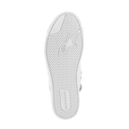 Alpinestars Stated Shoes, scarpe da moto urban, White Cool Gray, vista dal basso della suola in gomma vulcanizzata con motivo di trazione a spina di pesce, marchio Alpinestars e logo TPF (Transversal Protection Frame) per aderenza e sicurezza