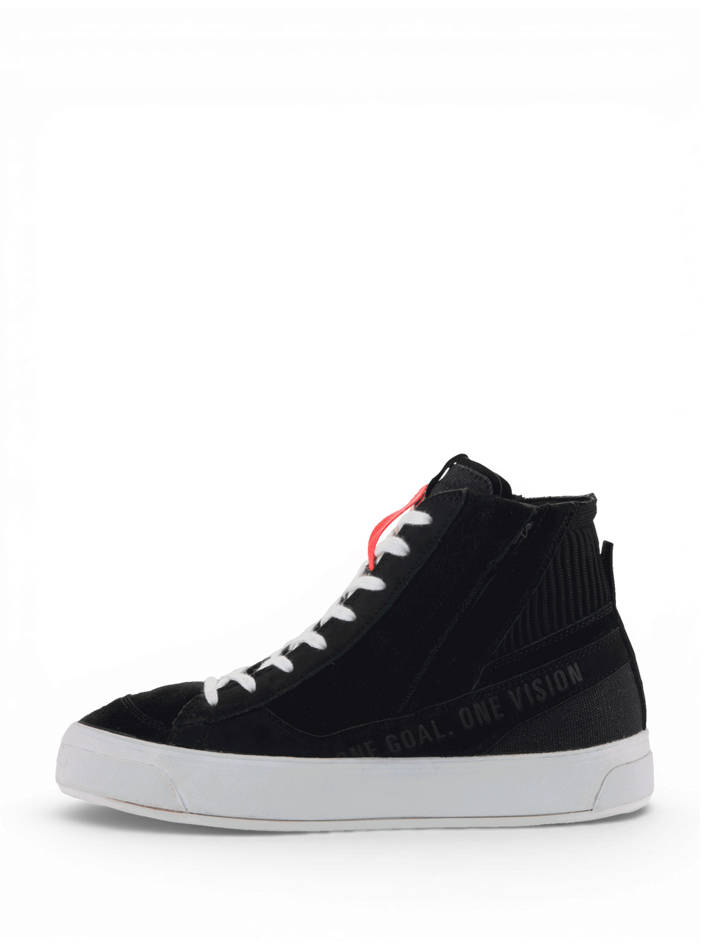 Alpinestars Scarpe Stella Stated Podium, scarpe da moto urban da donna, nere con suola bianca vulcanizzata, stile ispirato allo skate e chiusura con zip laterale.