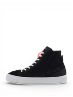 Alpinestars Scarpe Stella Stated Podium, scarpe da moto urban da donna, nere con suola bianca vulcanizzata, stile ispirato allo skate e chiusura con zip laterale.