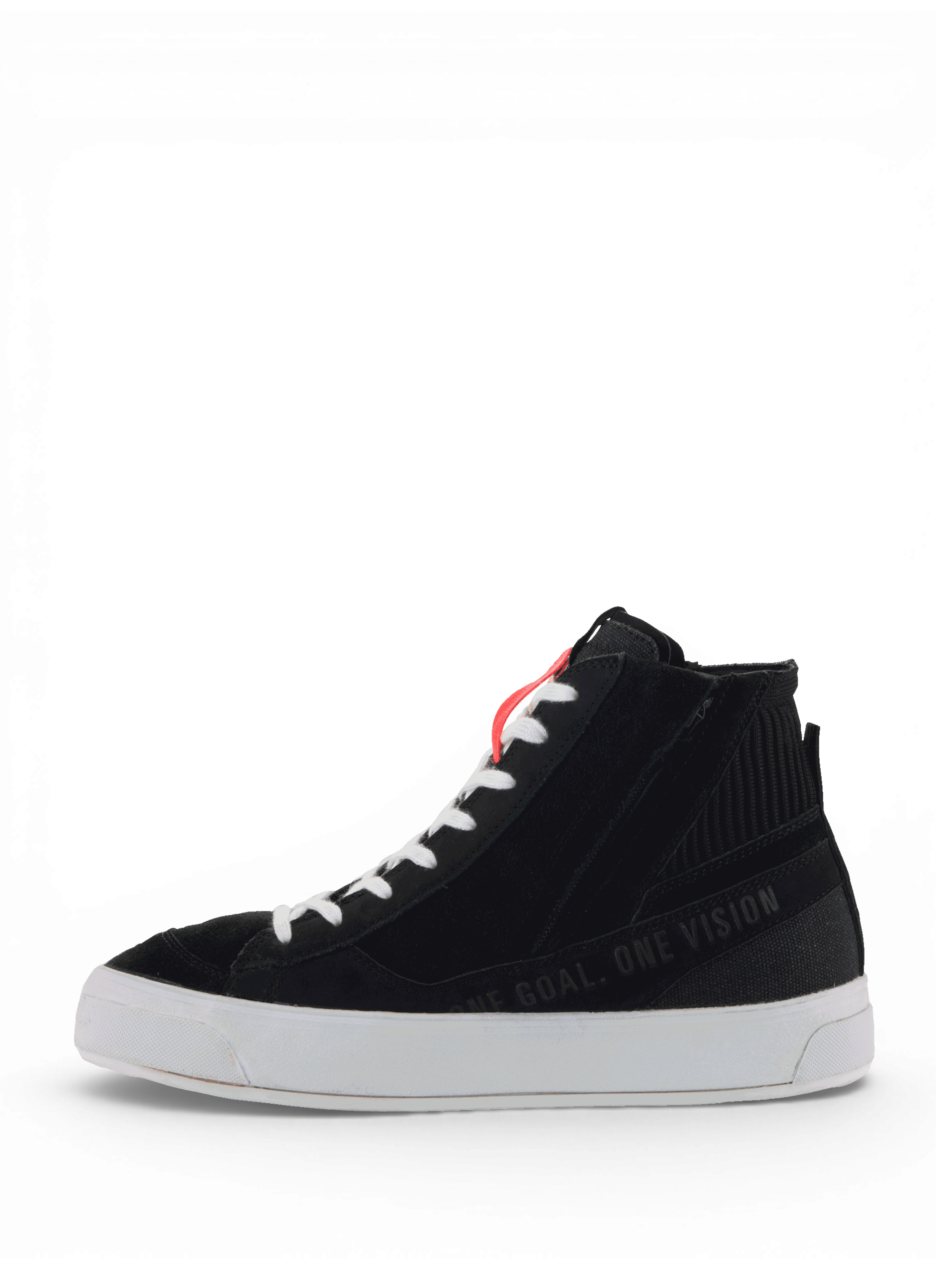 Alpinestars Scarpe Stella Stated Podium, scarpe da moto urban da donna, nere con suola bianca vulcanizzata, stile ispirato allo skate e chiusura con zip laterale.