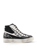 Alpinestars Stella Stated Flair Shoes, scarpe da moto alte da donna, nere e bianche, con pannelli in pelle traforata, loghi evidenti e suola con effetto usurato, urban streetwear ispirato al motorsport