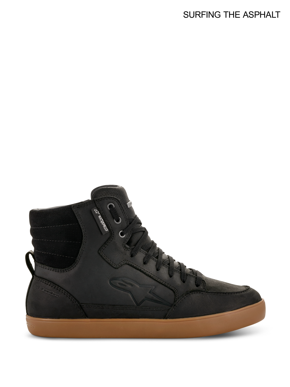 Alpinestars Scarpe J-6 Impermeabili, scarpe da moto urbane da uomo, nero e marrone, in pelle di alta qualità con membrana impermeabile e suola in gomma
