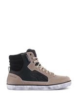 Alpinestars J-6 Waterproof Shoe, scarpa da moto, Nero Flint Bianco, design a scarpa alta stile sneaker in pelle con suola in gomma bianca effetto invecchiato, con logo Astar laterale ed etichetta waterproof