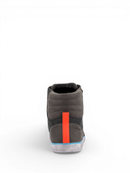 Alpinestars Scarpe J-6 Impermeabile Canvas, scarpe da moto uomo, grigio e antracite, dettaglio tallone arancione e azzurro.