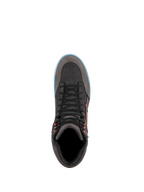 Alpinestars scarpe J-6 impermeabili in canvas, scarpe da moto urban da uomo, grigio e nero con dettagli azzurri, vista dall'alto, sneaker protettiva.