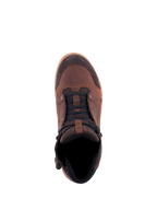 Scarpe Alpinestars Chrome Crafted Drystar®, scarpe da moto urbane, Brown Gum, vista dall'alto, tomaia in pelle e scamosciato con lacci scuri e suola in gomma, calzature da moto impermeabili casual