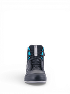 Alpinestars Scarpe Chrome Drystar®, scarpe da moto urban da donna, nere e turchesi, membrana impermeabile, tomaia in pelle e camoscio, vista frontale
