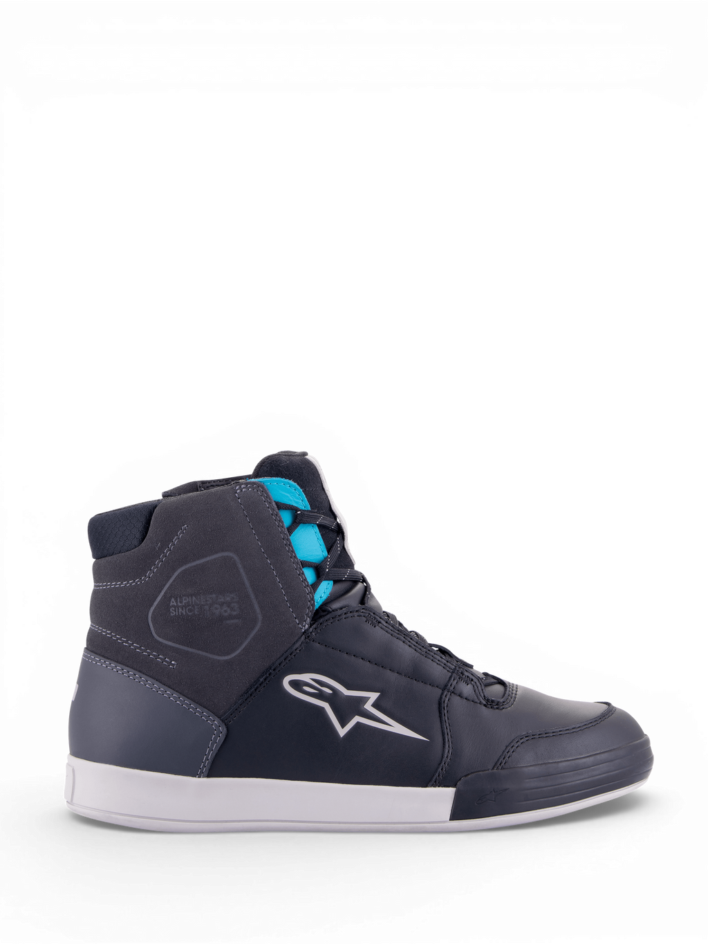 Alpinestars scarpe Chrome Drystar®, scarpe da moto urban da donna, nere e turchesi, in pelle e camoscio, impermeabili.