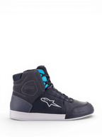 Alpinestars scarpe Chrome Drystar®, scarpe da moto urban da donna, nere e turchesi, in pelle e camoscio, impermeabili.