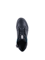 Alpinestars scarpe Chrome Drystar® da donna, scarpe da moto impermeabili nere e turchese, vista dall'alto.