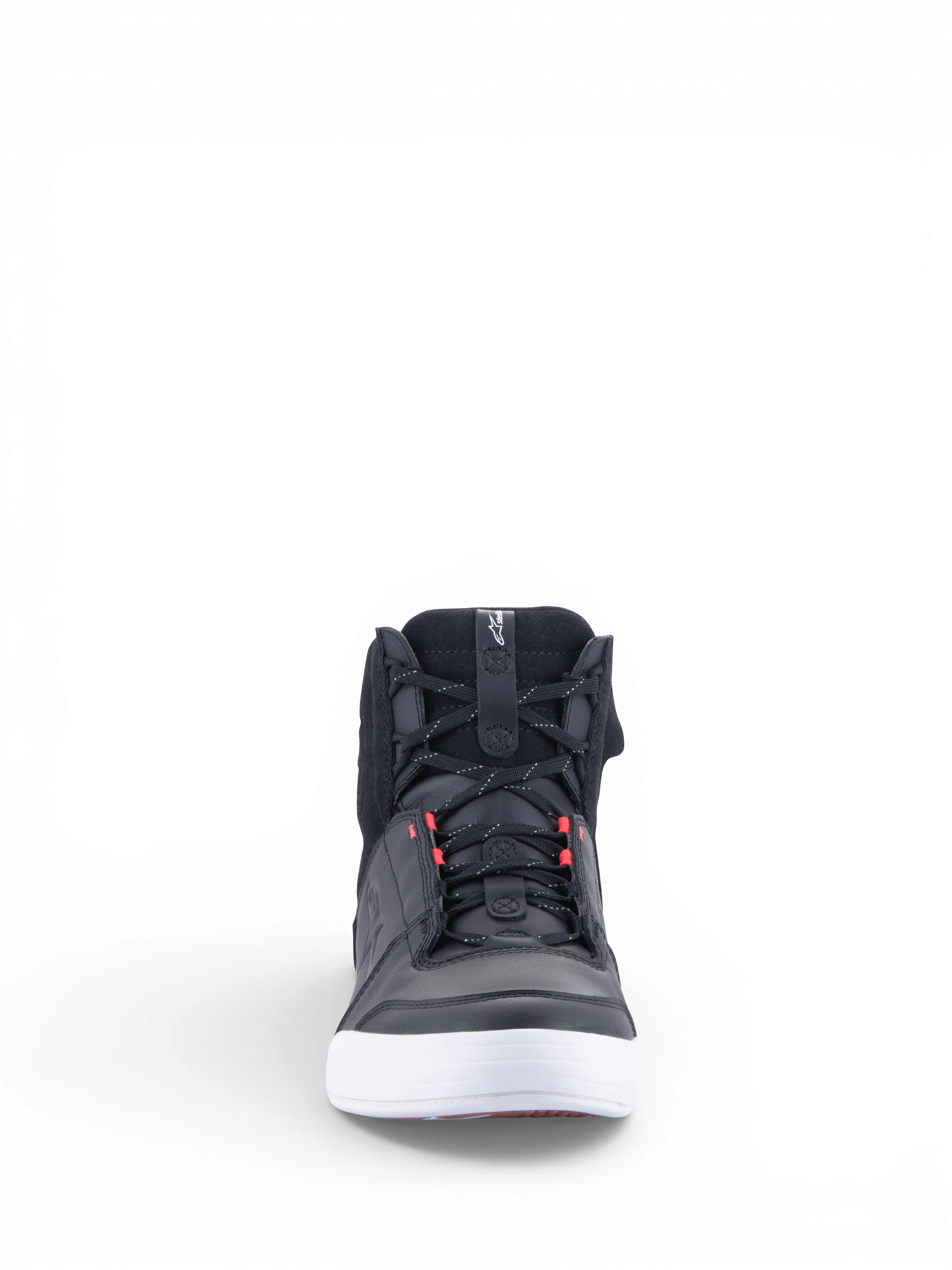 Alpinestars Scarpe Chrome Drystar®, scarpe da moto urban da donna, nere e bianche con accenti rosa, in pelle, impermeabili