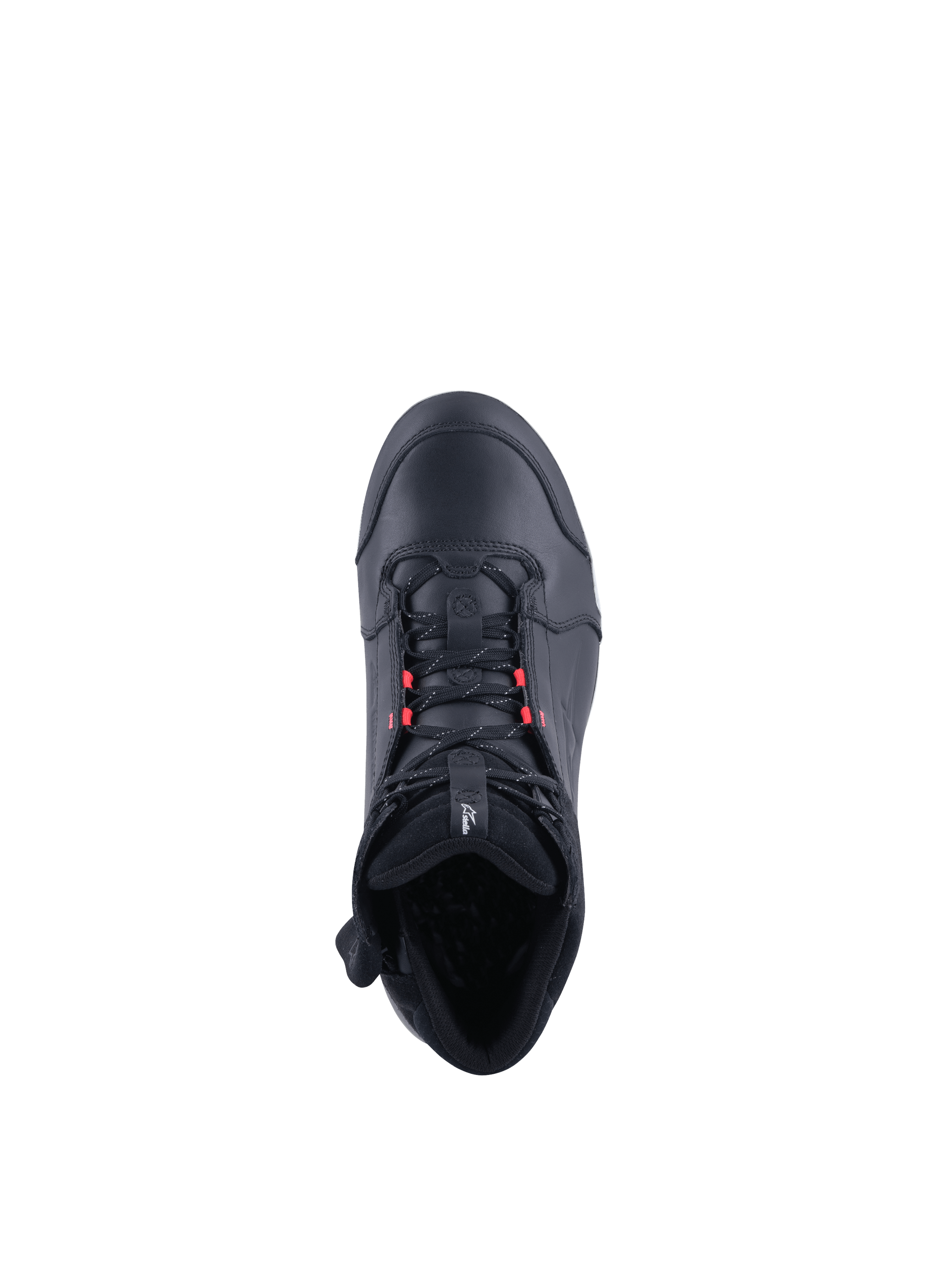 Alpinestars Scarpe Stella Chrome Drystar, scarpe da moto da donna, nere e rosa, in pelle, impermeabili, vista dall'alto