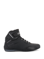 Alpinestars Sektor Waterproof Shoes, scarpe da moto, nero, vista laterale, struttura in microfibra con membrana impermeabile, punta rinforzata e chiusura a strappo sulla caviglia
