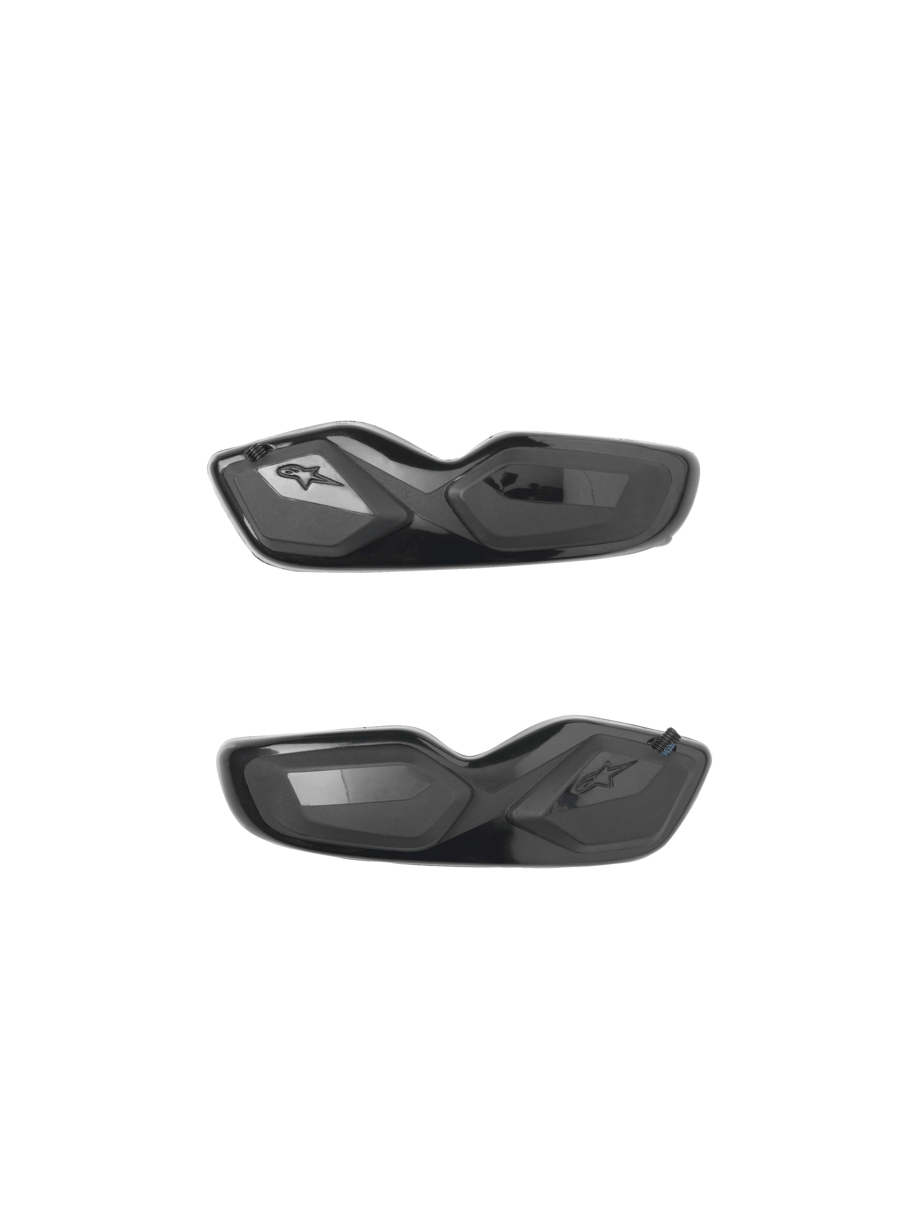 Alpinestars SMX-6 Toe Sliders, ricambi per stivali da moto, nero, finitura lucida e opaca, design aerodinamico con logo a stella in rilievo, coppia per uso racing e sportivo