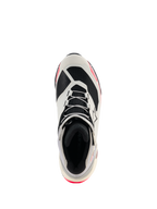 Scarpe da moto donna Alpinestars CR-X Drystar®, Bianco, Grigio Medio, Nero e Diva Pink, vista dall'alto che mette in risalto l'allacciatura e la fodera interna, design ispirato alle scarpe da corsa con accenti rosa, calzature da moto impermeabili