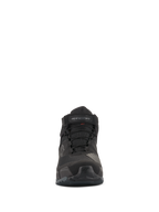 Scarpe da moto Alpinestars CR-X Drystar®, vista frontale, nero, calzature da moto impermeabili con lacci e cinturino in velcro sulla caviglia, design ispirato alle scarpe da running