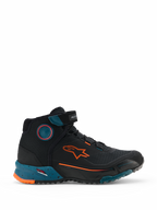 Alpinestars CR-X Drystar Riding Shoes, scarpe da moto urban, nero, petrolio e arancione fluo, design high-top stile sneaker con logo Alpinestars arancione, intersuola color petrolio picchiettata e struttura robusta e impermeabile