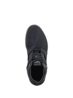 Scarpe da moto Alpinestars Primer, nero, vista dall'alto, calzature da moto urban casual con tomaia multimateriale in pelle scamosciata e mesh, chiusura con lacci e logo Alpinestars bianco sulla linguetta