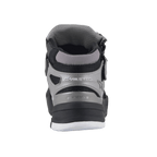 Scarpe Alpinestars Speedflight Street, Black Gun Metal, vista posteriore della scarpa da moto urbana, con logo MO.ST.EQ sul tallone, pannelli in mesh e materiale sintetico grigi e neri, suola testurizzata resistente