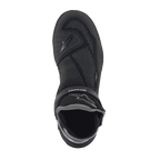 Alpinestars Speedflight Street Shoes, scarpe da moto urbane, nero gun metal, vista dall'alto di una singola scarpa con tomaia in mesh, rinforzi in TPU e cinturino a strappo