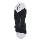 Scarpe Alpinestars Speedflight Street, vista della suola, suola in gomma a doppia densità bianca e nera con battistrada conico, logo Alpinestars e marchio TPF, calzature urbane da moto