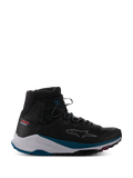 Alpinestars Speedforce XR Shoes, sneaker da moto urban alta nera, colletto alla caviglia in mesh traspirante testurizzato, intersuola bianca con accenti verde petrolio, suola nera robusta con dettagli rosa, logo a stella tratteggiato sul lato, collezione Urban Series, calzatura moderna per guida urbana
