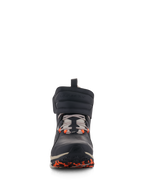 Alpinestars Speedstreet Shoes, scarpe da moto urbane, Nero Almond e Hot Orange, vista frontale con grande fascia a strappo sulla caviglia, chiusura con lacci e accenti arancioni sulla suola