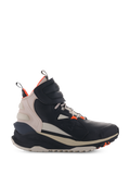 Alpinestars Speedstreet Shoes, sneaker da moto alta, nero e mandorla con accenti Hot Orange, tomaia in microfibra stile street con dettagli traforati, suola ergonomica spessa, design moderno per guida urbana con cinturino a strappo