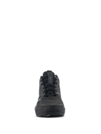Scarpe Alpinestars Speedflight, scarpe da moto tecniche, Nero Nero, vista frontale, tomaia in ripstop ad alte prestazioni con rinforzi senza cuciture, design tipo sneaker con sistema di bloccaggio dei lacci per il motociclismo urbano