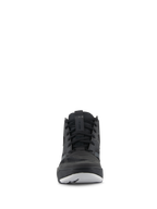 Scarpe Alpinestars Speedflight, scarpe da moto tecniche, nero e bianco, vista frontale, calzature da motociclismo in stile sneaker con tomaia in ripstop e lacci neri
