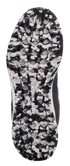 Scarpe Alpinestars Speedforce, dettaglio della suola, bianco e nero marmorizzato, motivo del battistrada testurizzato con logo Alpinestars centrale, scarpa da moto casual progettata per aderenza e comfort