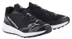 Scarpe Alpinestars Meta Road V2, scarpe sportive, nero e bianco, tomaia in mesh traspirante con marchio Alpinestars bianco, intersuola bianca spessa, design atletico per l'abbigliamento da lavoro dei team di gara