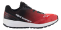 Alpinestars Scarpe Meta Road V2, scarpe sportswear, rosso, nero e bianco, vista di profilo laterale con tomaia in mesh traspirante, intersuola bianca, suola nera e vistoso marchio Alpinestars sul lato