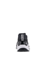 Scarpe Alpinestars Meta XR V2, calzature sportive casual, nero, bianco e grigio scuro, vista posteriore con inserto in TPR sul tallone e robusta suola in gomma, intersuola bianca con contrafforte nero e logo Alpinestars