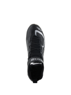 Alpinestars Tech-1 Z V3 Shoes FIA, scarpe da corsa auto, nero e argento, vista dall'alto con sistema di allacciatura rapida e marchio Alpinestars, calzature professionali da motorsport in pelle bovina