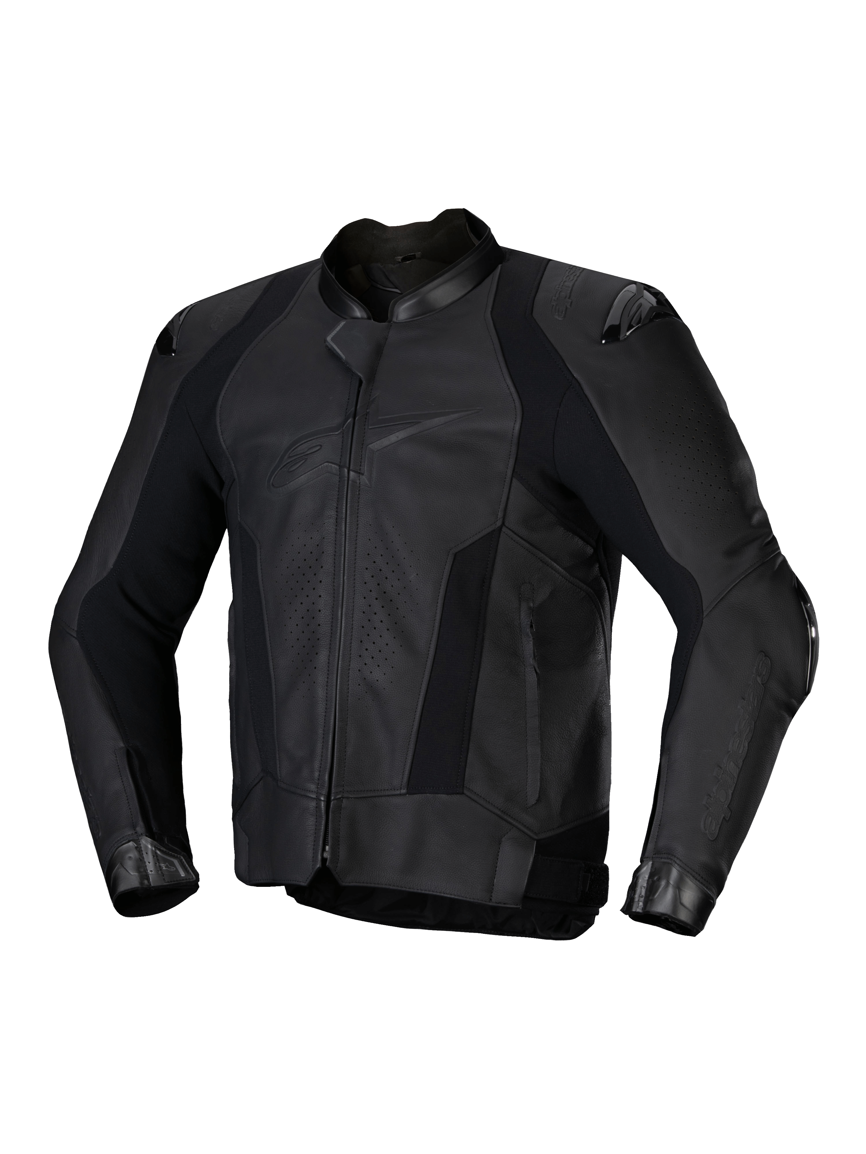 Giacca In Pelle Missile V3, giacca da moto sportiva e racing da uomo, nera, in pregiata pelle bovina con protezione CE e design Tech-Air Ready