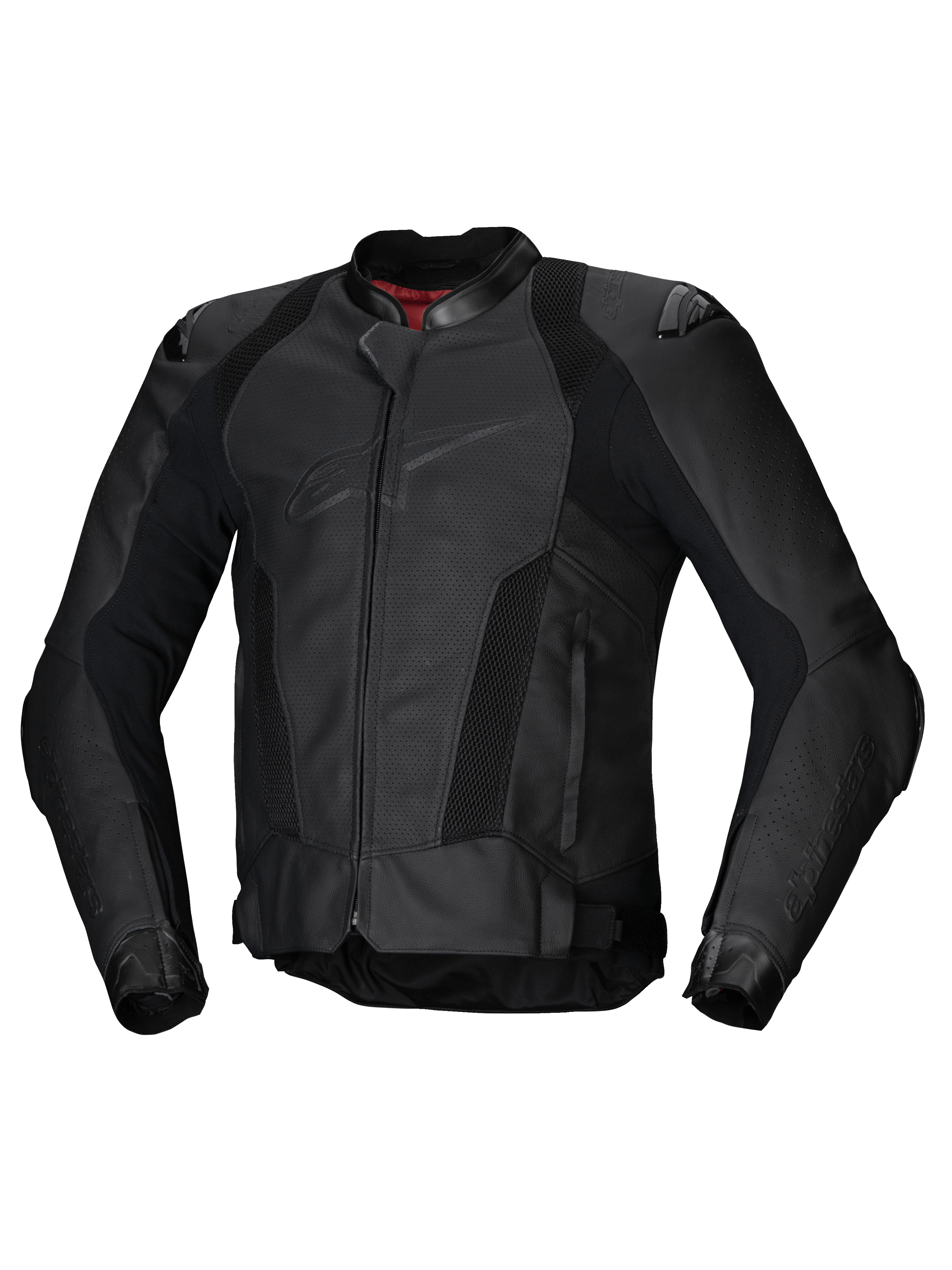 Alpinestars Giacca In Pelle Missile V3 Airflow, giacca da moto sportiva da corsa, nera, in pelle bovina perforata, compatibile Tech-Air, certificata CE