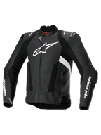Alpinestars Giacca In Pelle Missile V3 Airflow, giacca sportiva da moto traforata da uomo in nero e bianco, pelle bovina con protezioni su spalle e gomiti, compatibile con Tech-Air