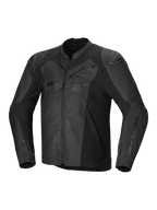 Alpinestars Giacca In Pelle Faster V3, giacca da moto sportiva da uomo, nera, in pelle premium con inserti elasticizzati e protettori CE