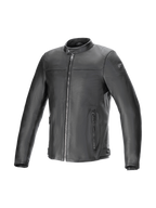 Alpinestars Giacca in pelle Blacktrack, giacca da uomo nera in pelle bovina, stile urban road, predisposta per Tech-Air.