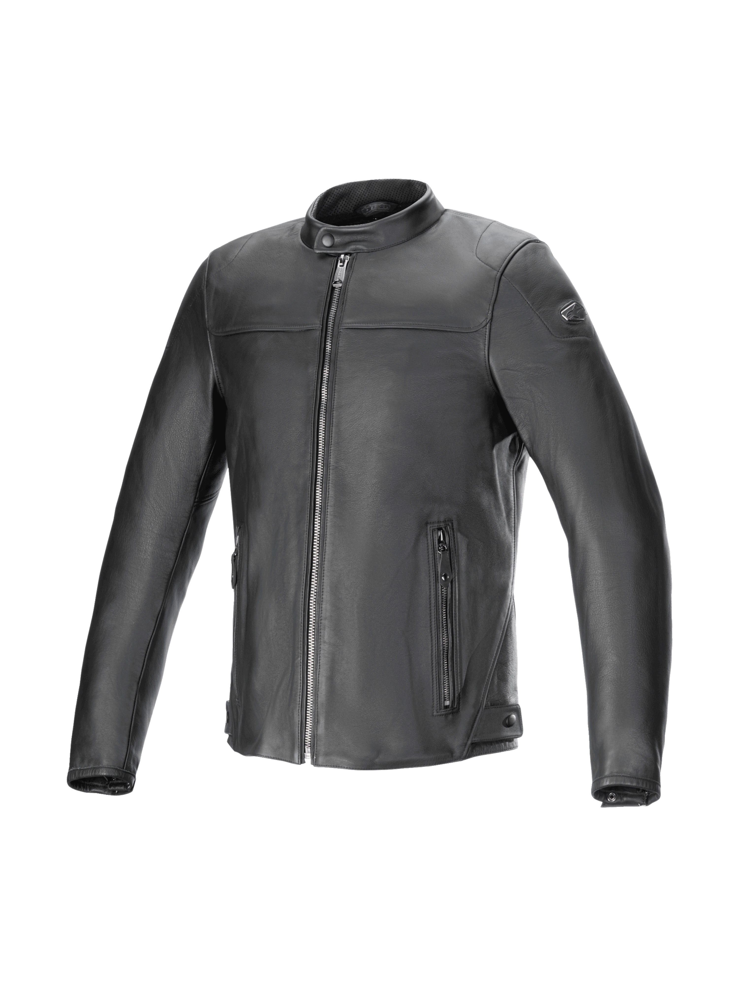 Alpinestars Giacca in pelle Blacktrack, giacca da uomo nera in pelle bovina, stile urban road, predisposta per Tech-Air.