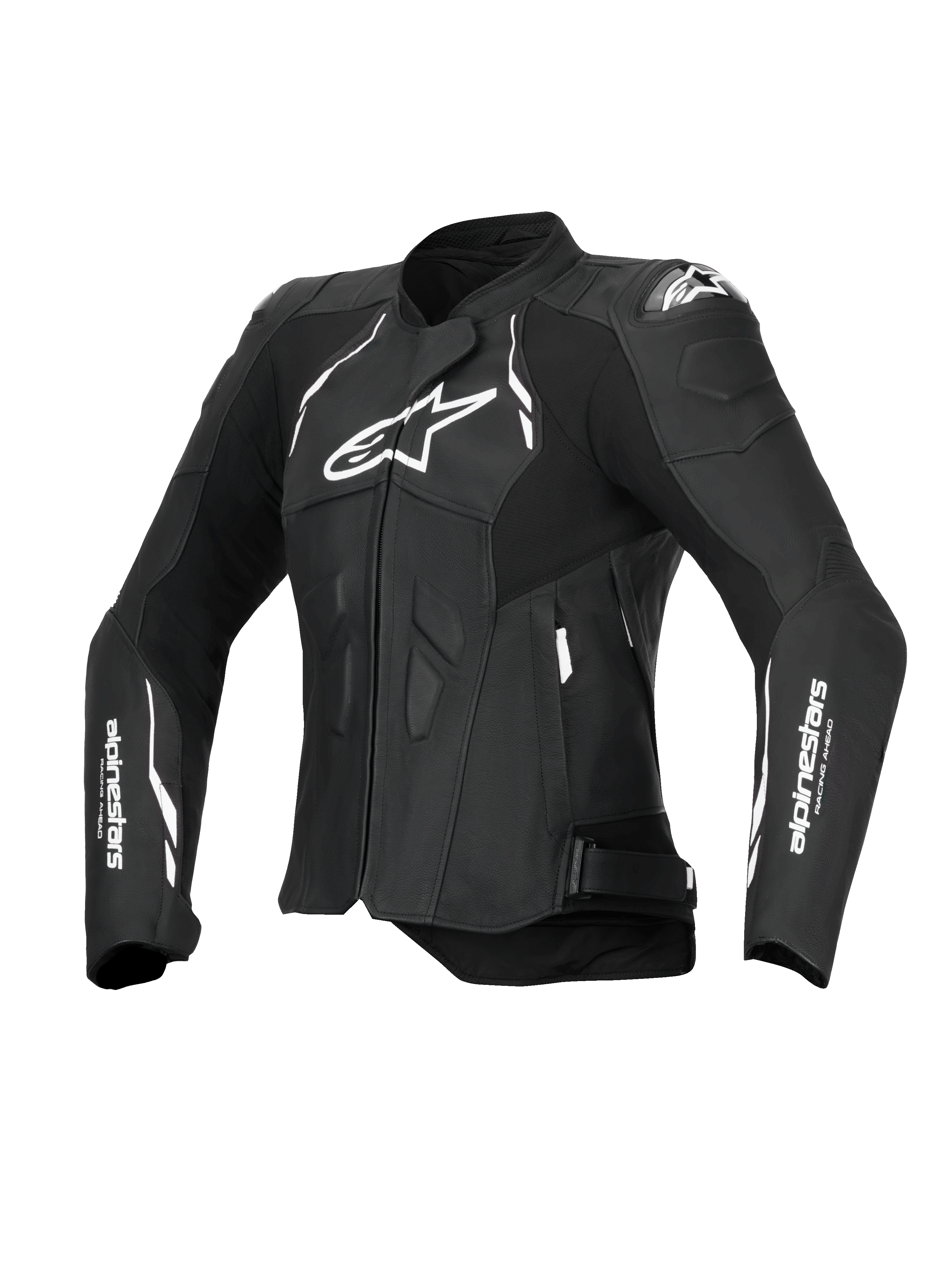 Alpinestars Giacca In Pelle Stella Dusk, giacca da moto sportiva da donna, nera e bianca, con protezioni spalle DFS e certificazione CE