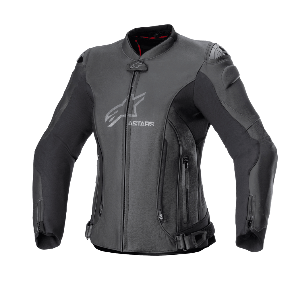 Alpinestars Giacca In Pelle Stella GP Plus V4, giacca da moto sportiva da donna, nera, certificata CE classe AA