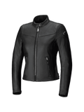 Alpinestars Tory, giacca in pelle da donna, giacca da moto urban, nero, vestibilità sartoriale con cerniera frontale metallica color canna di fucile, tasche laterali verticali con zip e colletto in pelle traforata, elegante finitura in pelle bovina
