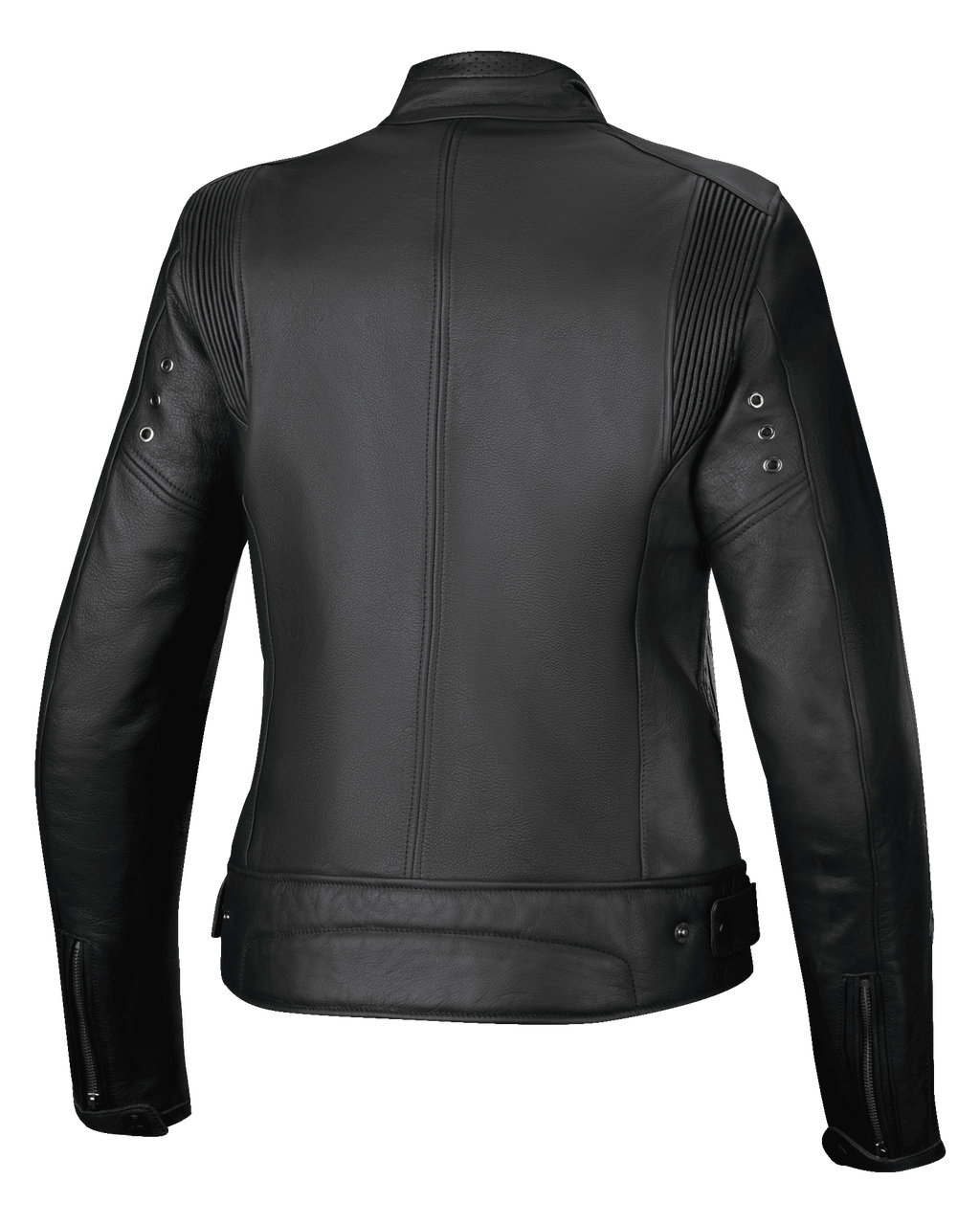 Alpinestars Giacca In Pelle Stella Dyno, giacca da moto in pelle da donna, vista posteriore, nera, costruzione in pelle bovina premium