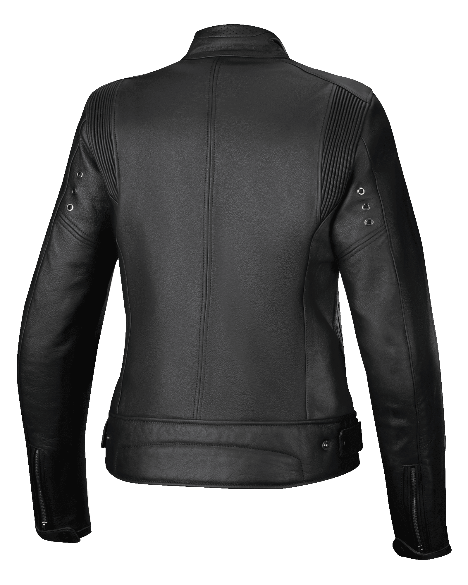 Alpinestars Giacca In Pelle Stella Dyno, giacca da moto in pelle da donna, vista posteriore, nera, costruzione in pelle bovina premium